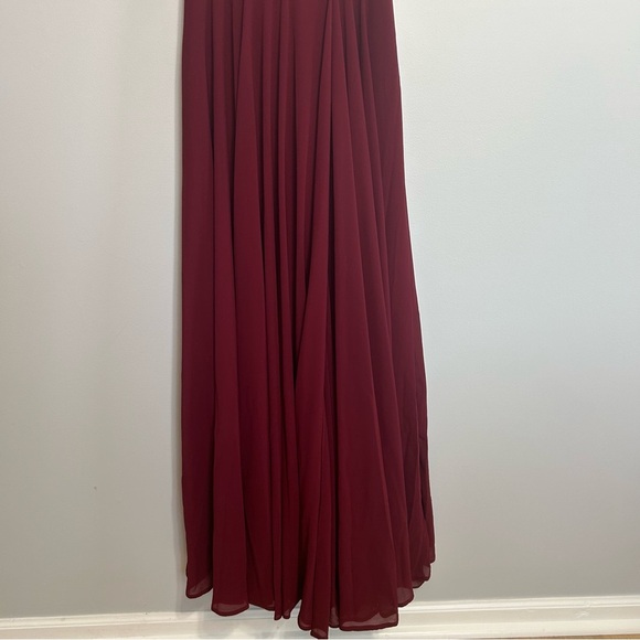 Lulu's All About Love Wine Red Burgundy V-Neck Maxi Dress Women’s Size Medium - Picture 7 of 13